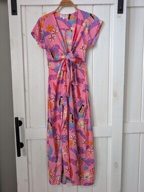 XIX Palms Kohala Cut Out Maxi Dress Colorful Size S